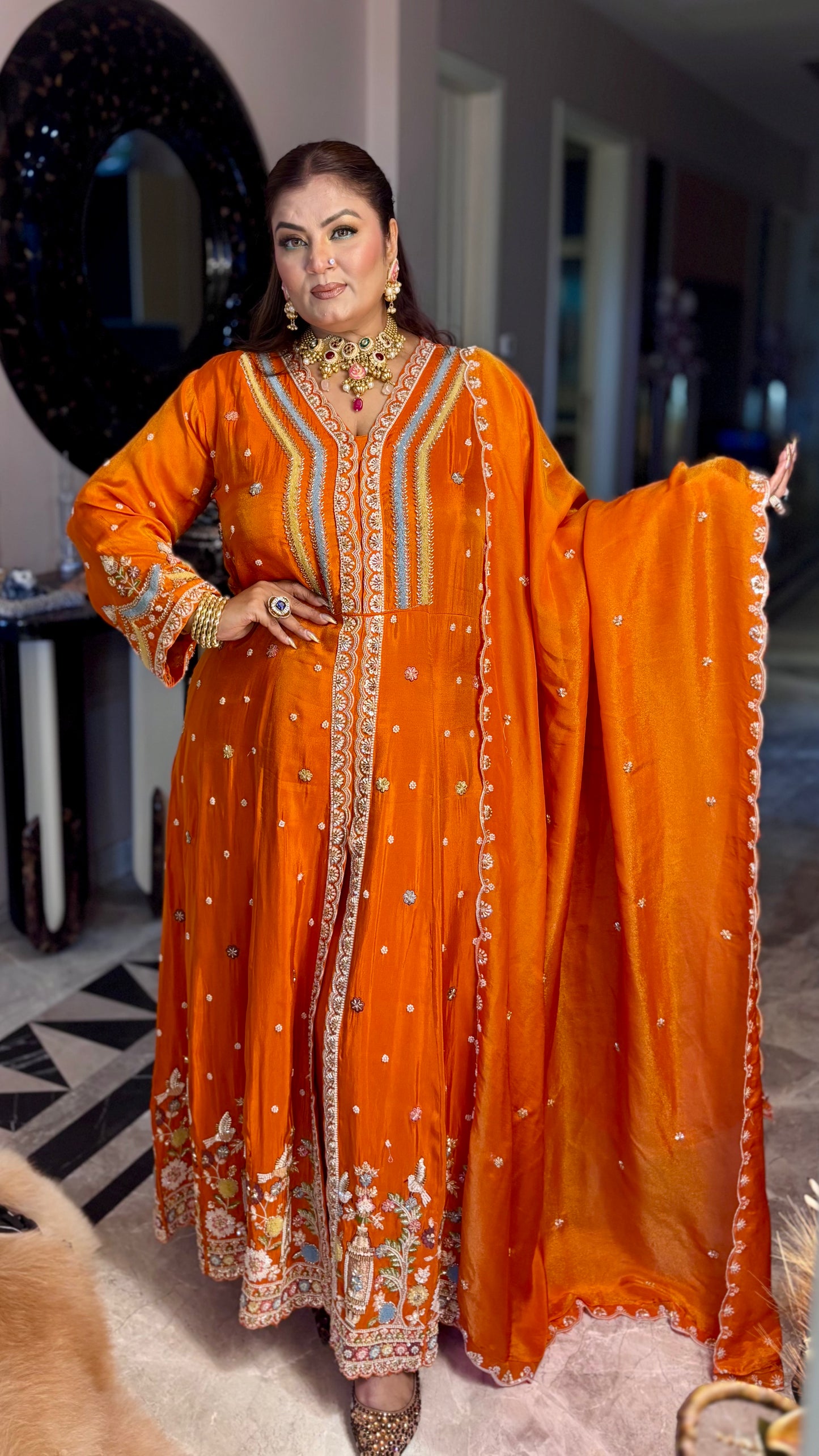 Noorza Glass Tissue Anarkali Suit