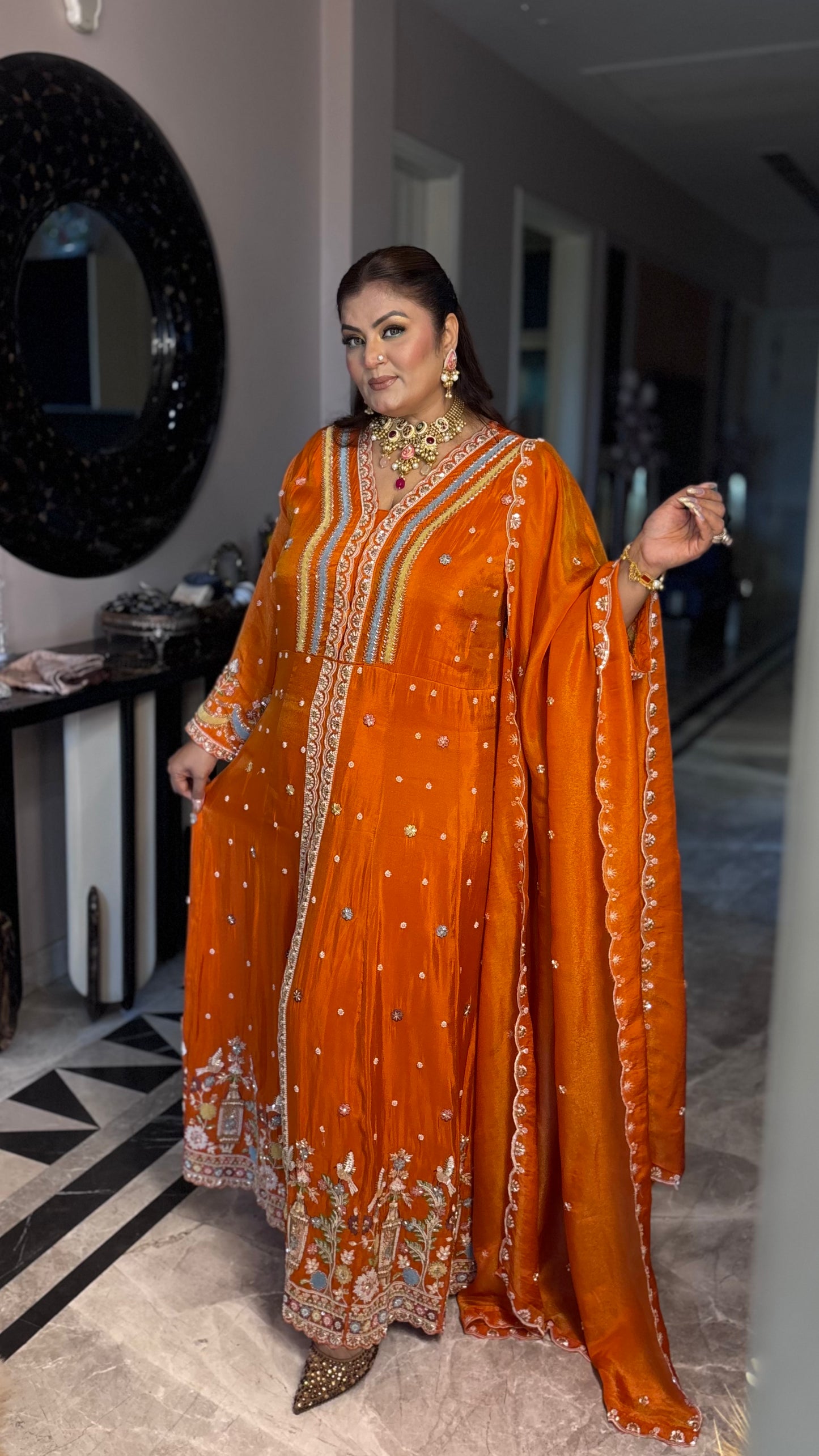 Noorza Glass Tissue Anarkali Suit