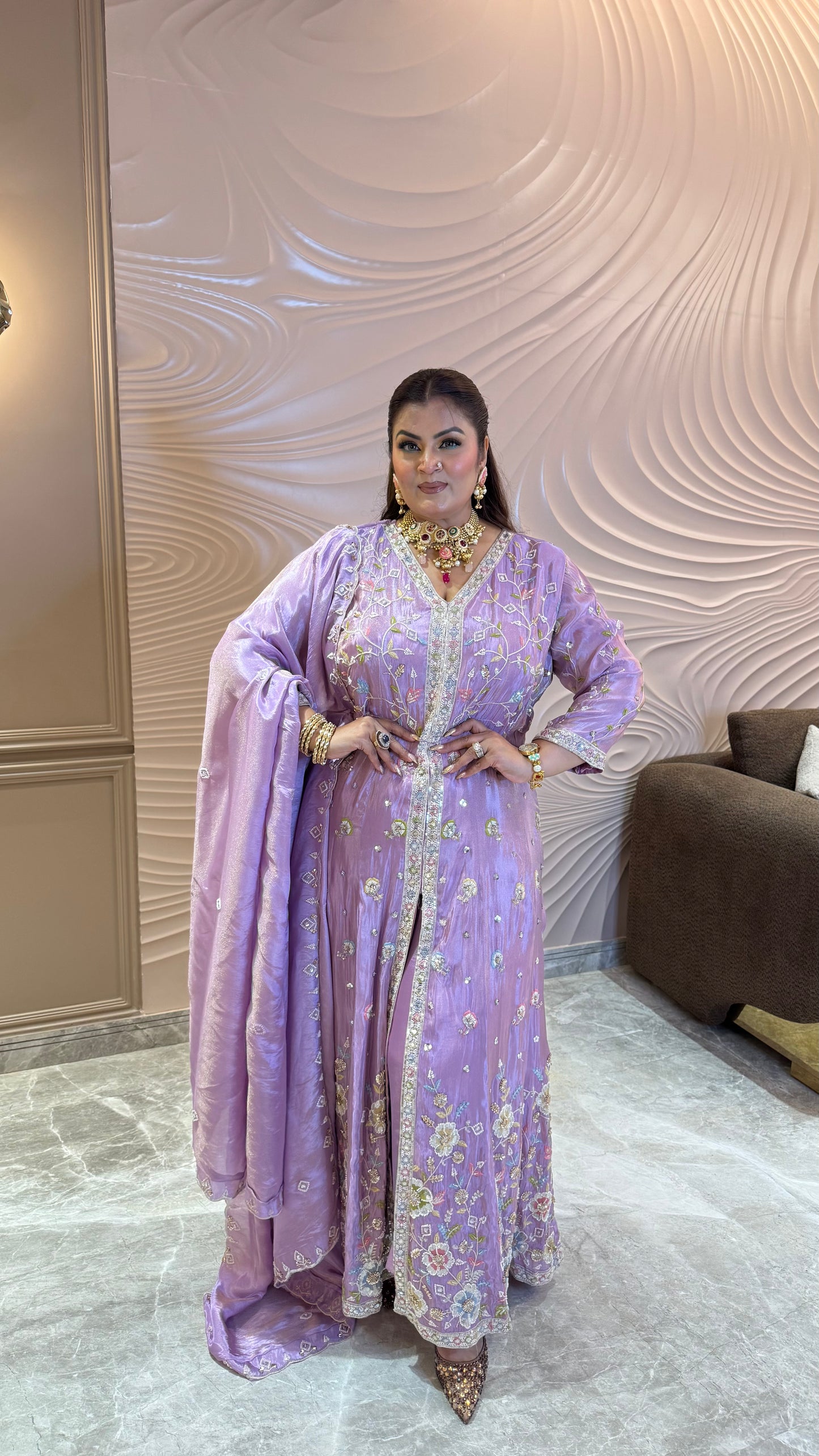 Elara Glass Tissue Long Gown