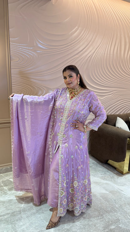 Elara Glass Tissue Long Gown