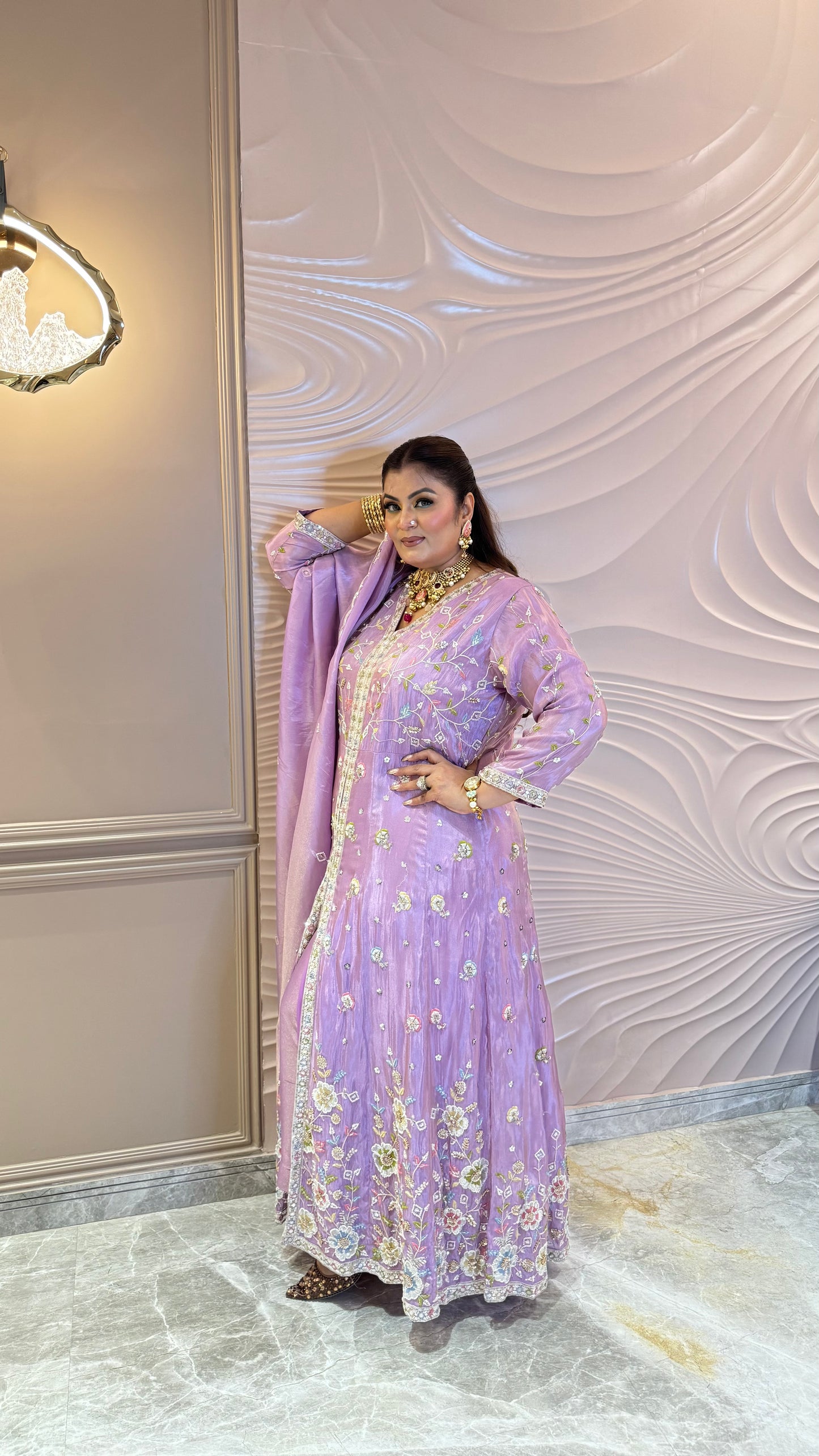 Elara Glass Tissue Long Gown