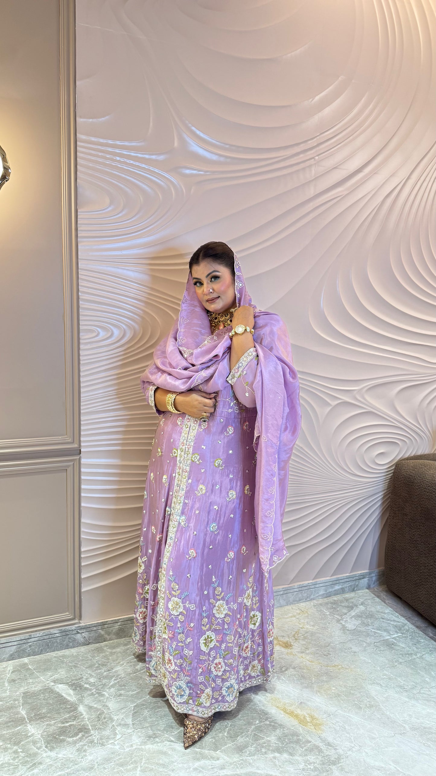 Elara Glass Tissue Long Gown