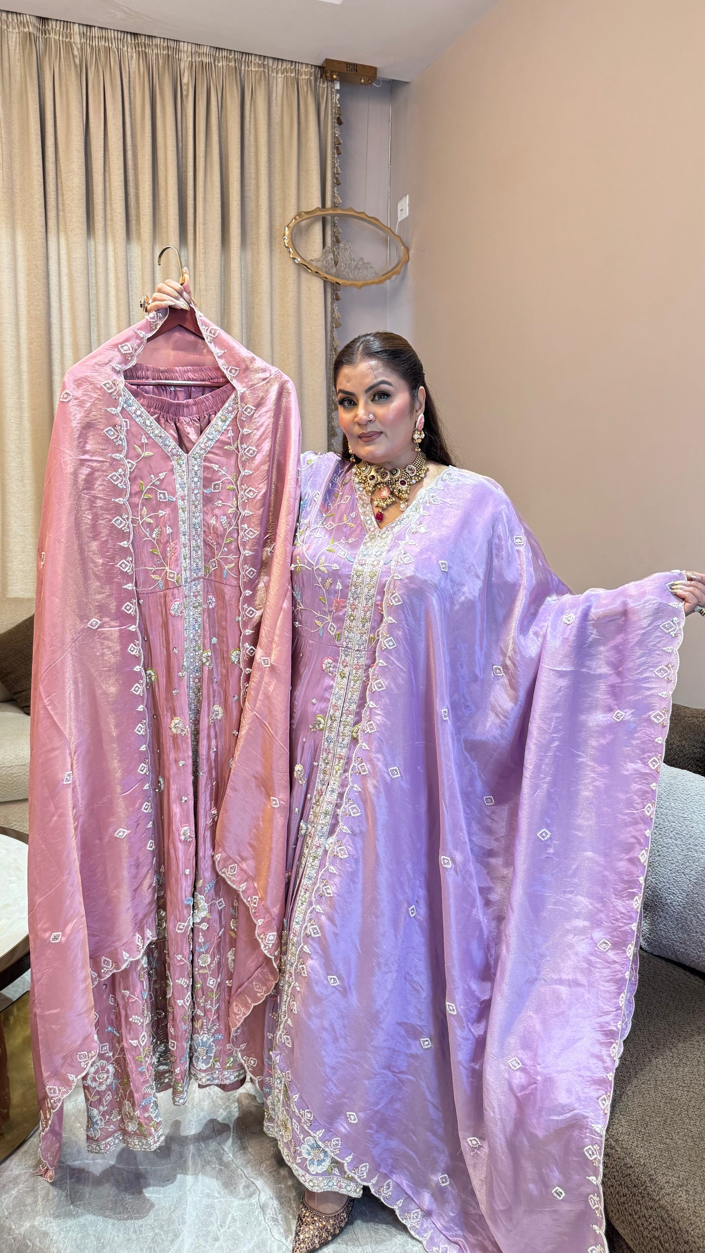 Elara Glass Tissue Long Gown