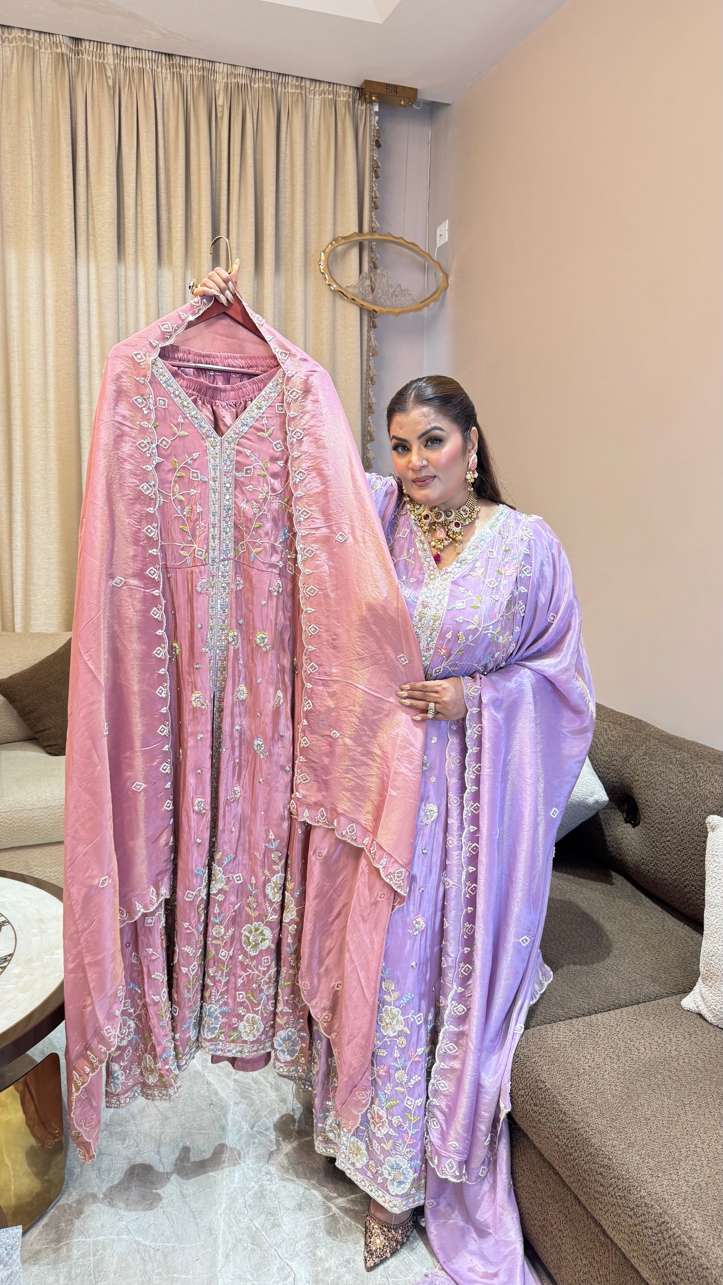Elara Glass Tissue Long Gown