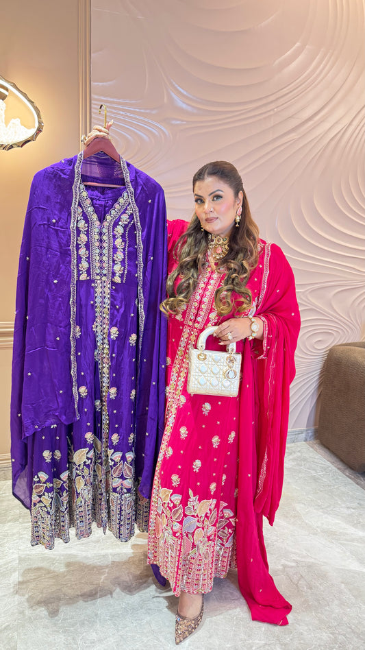 Aarvya Pure Chinon Anarkali Suit