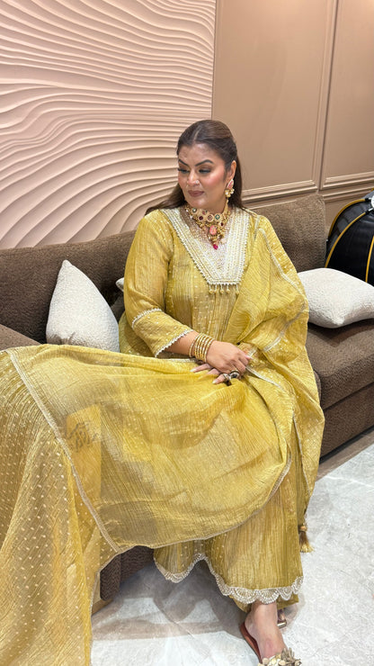 oo Glass Tissue Anarkali Suit