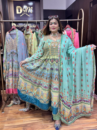 Heera Pure Crepe (Anarkali)