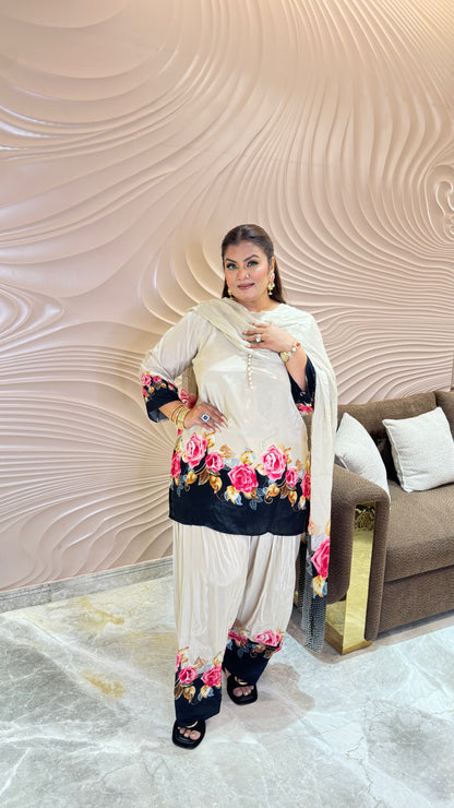 Ziyana Pure Crepe Farshi Salwar Suit