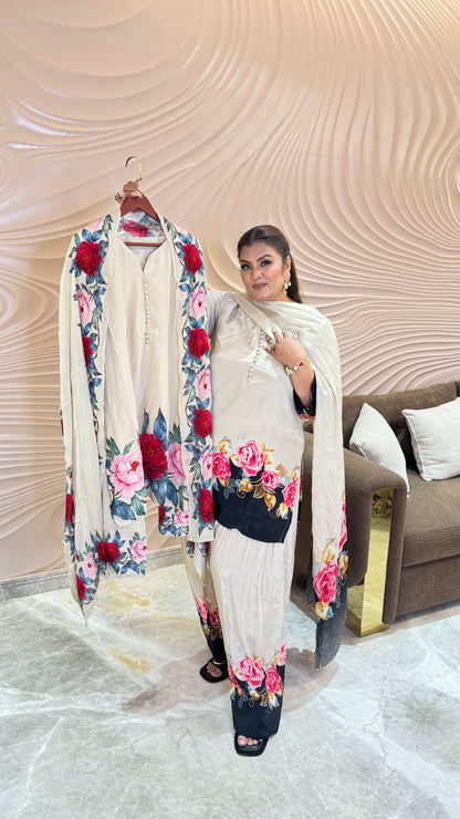 Ziyana Pure Crepe Farshi Salwar Suit