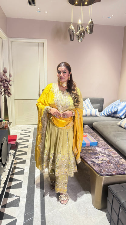 Mehrika Glass Tissue Anarkali Suit