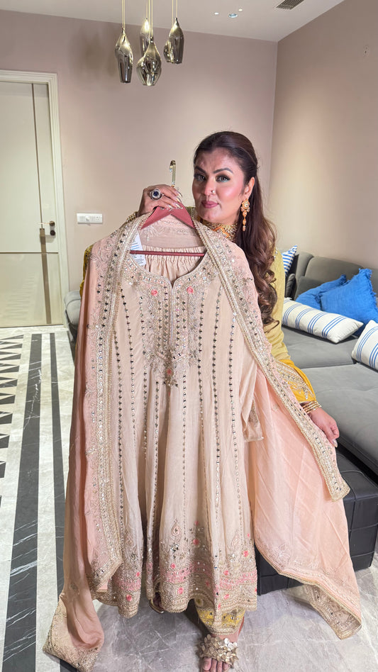 Mehrika Glass Tissue Anarkali Suit