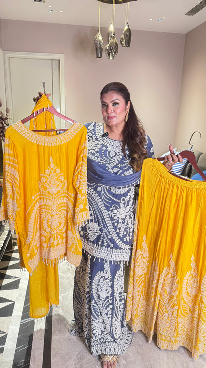 Aabha Pure Chunon Sharara Suit