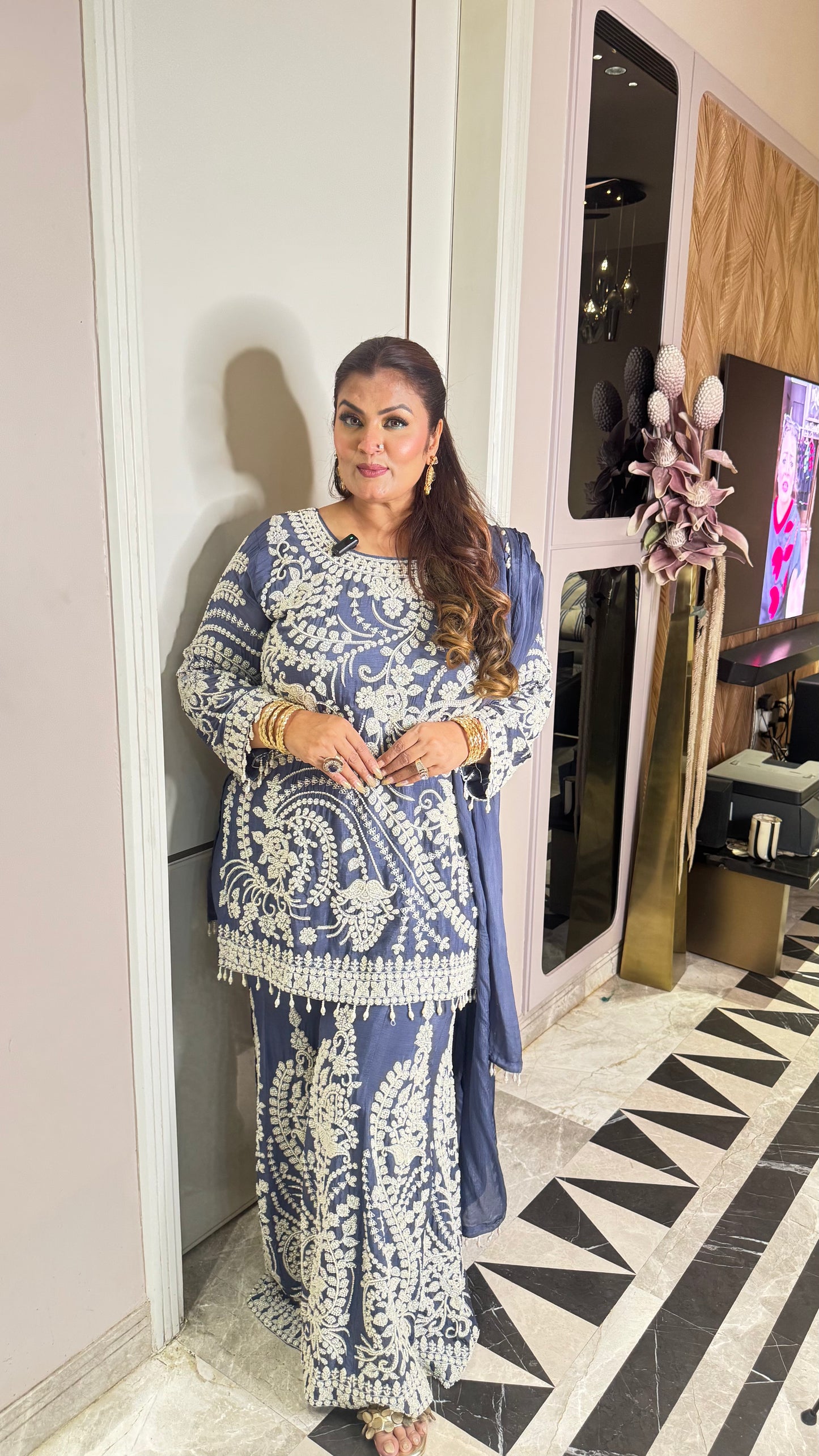 Aabha Pure Chunon Sharara Suit