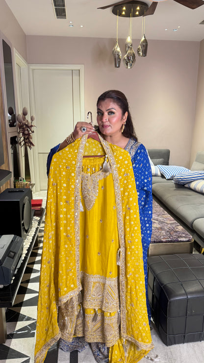 Nooraya Pure Chunon Sharara Suit