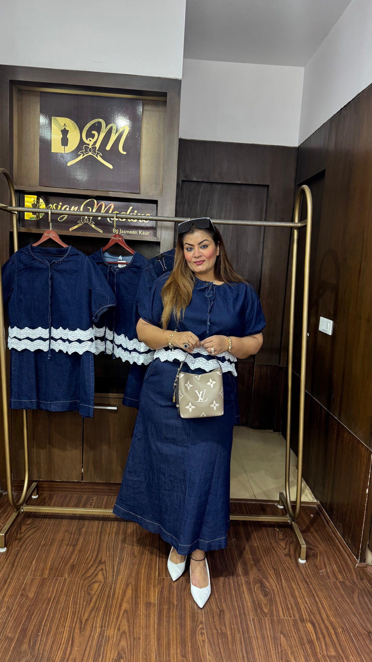 Elvoria (2 Piece Denim Skirt & Top)