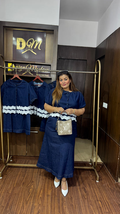 Elvoria (2 Piece Denim Skirt & Top)