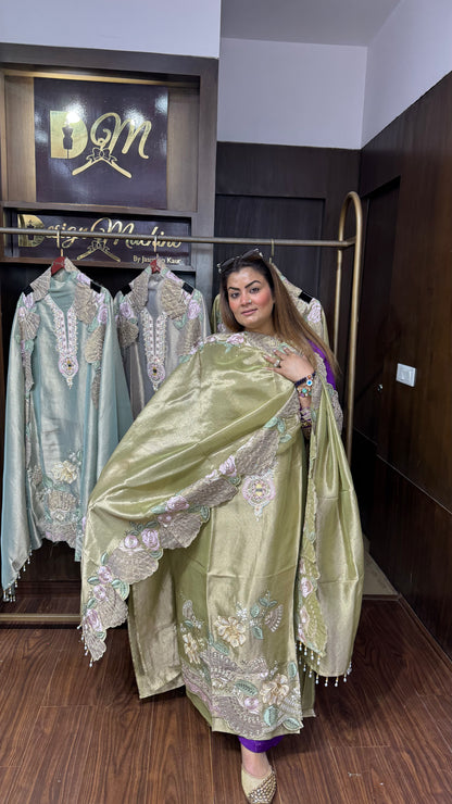 Shreya (Shimmer Tissue Unstitch Suit)