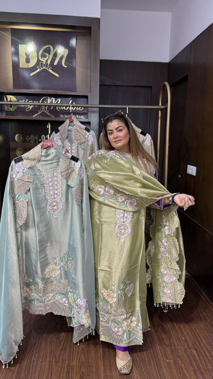 Shreya (Shimmer Tissue Unstitch Suit)