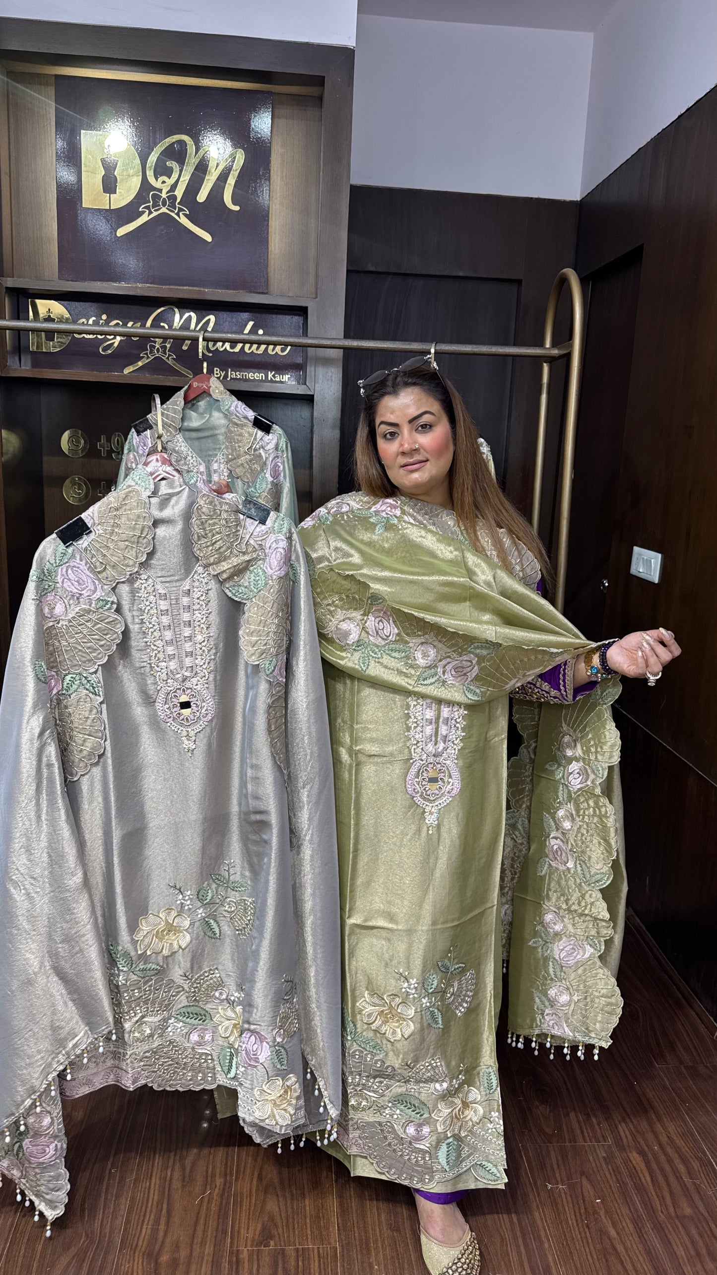 Shreya (Shimmer Tissue Unstitch Suit)