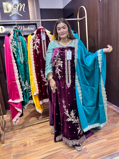 Gulbahaar Velvet (Unstitch Suit)
