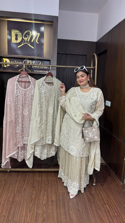 Pure Chinnon (Sharara Suit)