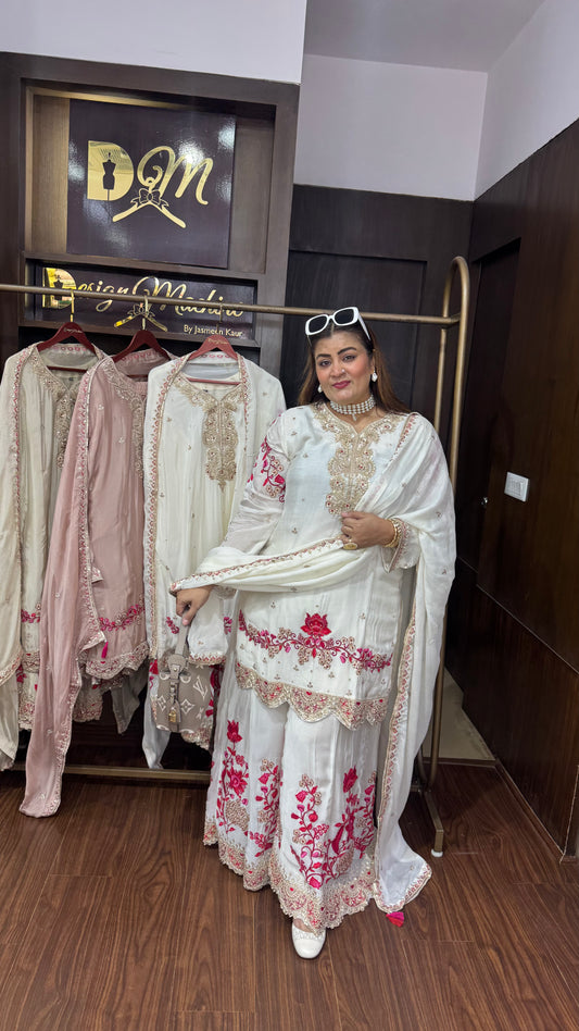 Zireva (Pure Chinnon Sharara Suit)
