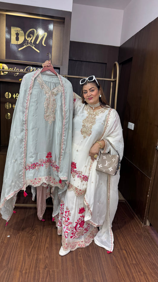 Zireva (Pure Chinnon Sharara Suit)