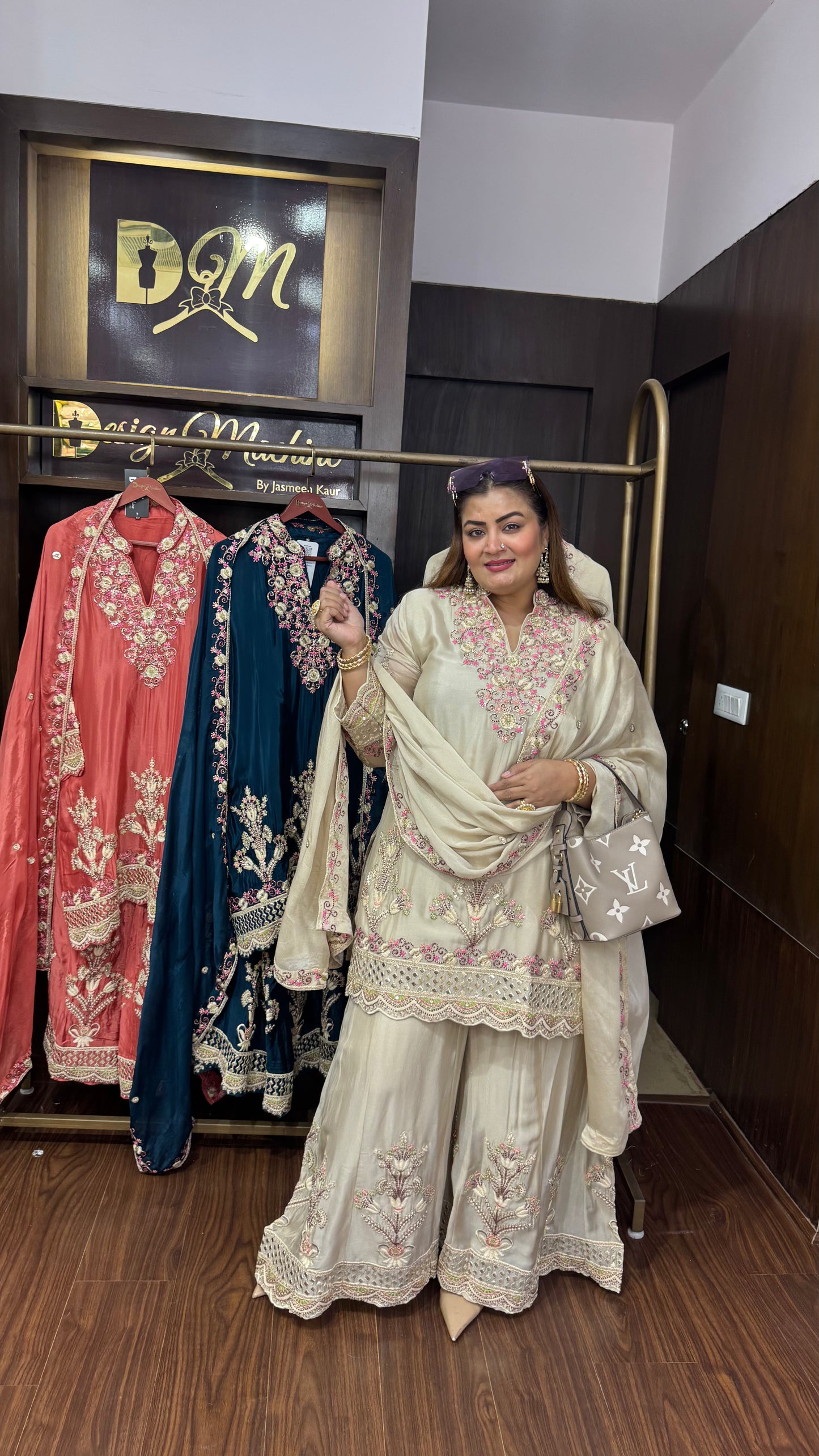 Zorielle (Pure Chinnon Sharara Suit)