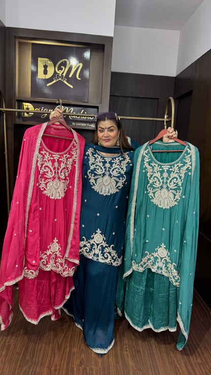 Elvora (Pure Chinnon Sharara Suit)