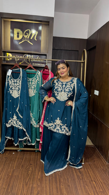 Elvora (Pure Chinnon Sharara Suit)