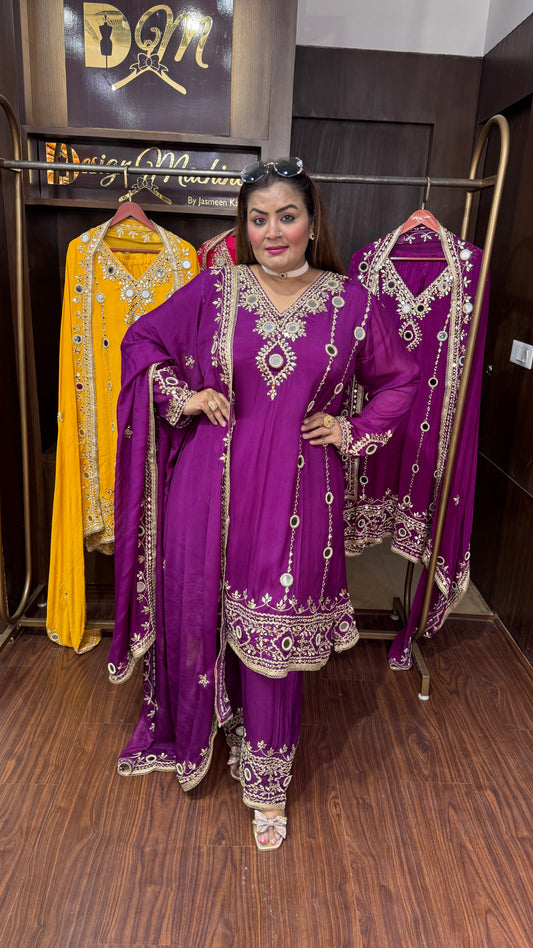 Nirelle (Pure Chinnon Crepe Short Anarkali)