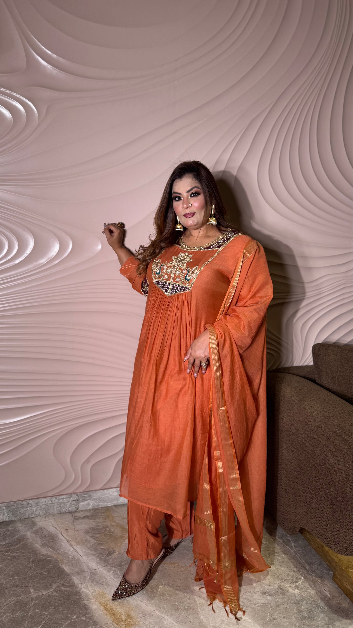 Zoya Malmal Chanderi Cotton Suit
