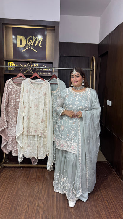 Lorina (Pure Chinnon Sharara Suit)