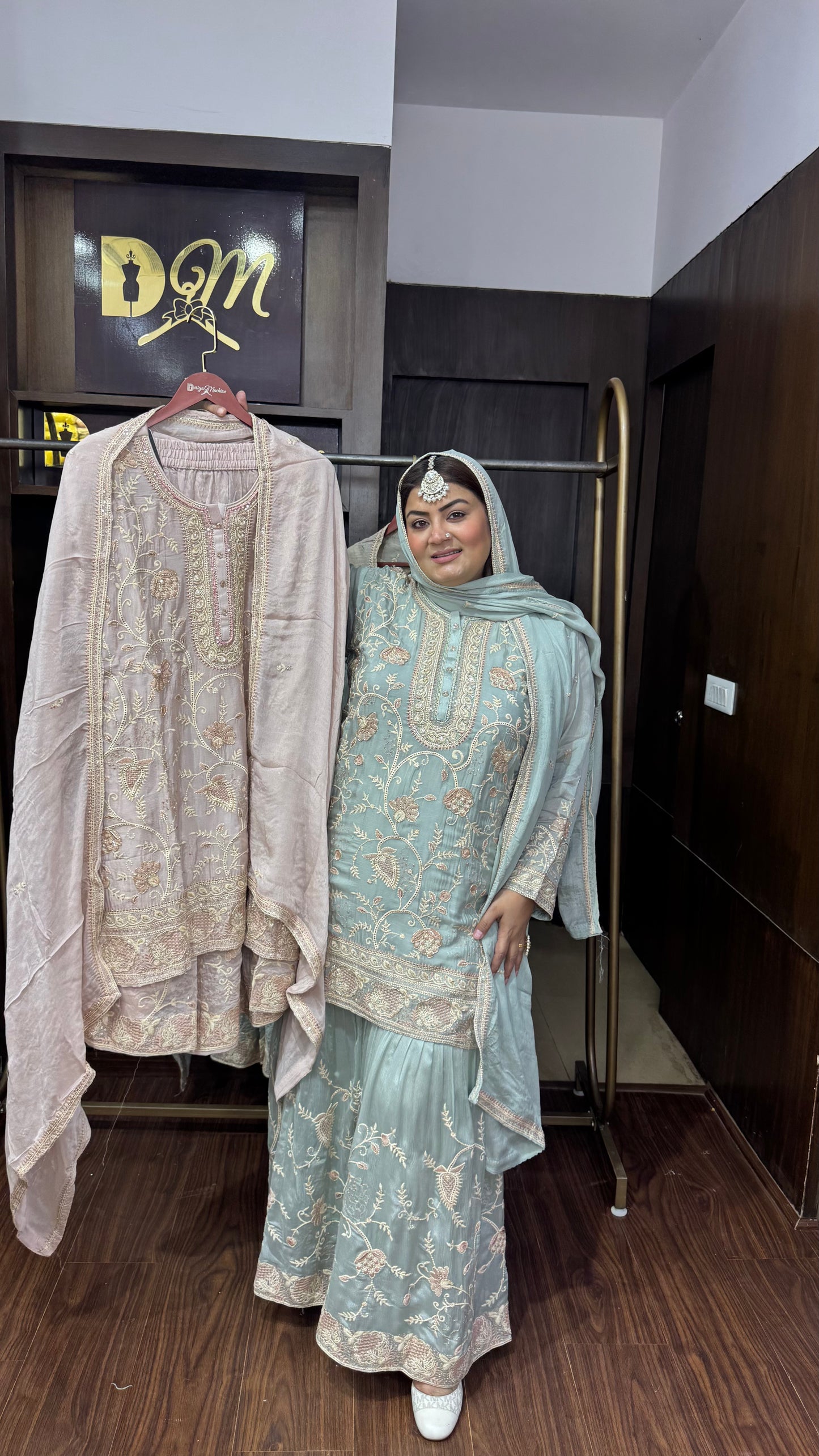 Zolina (Pure Chinnon Sharara Suit)