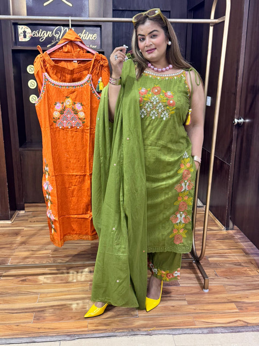 sleeveless cotton suit