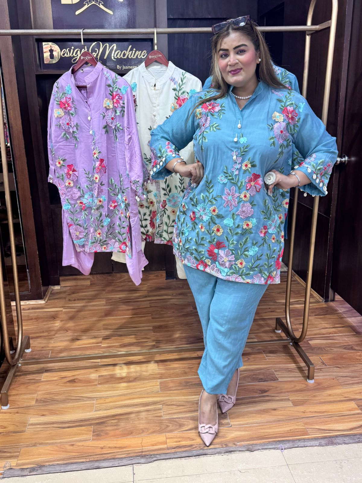 embroidery cotton coordset