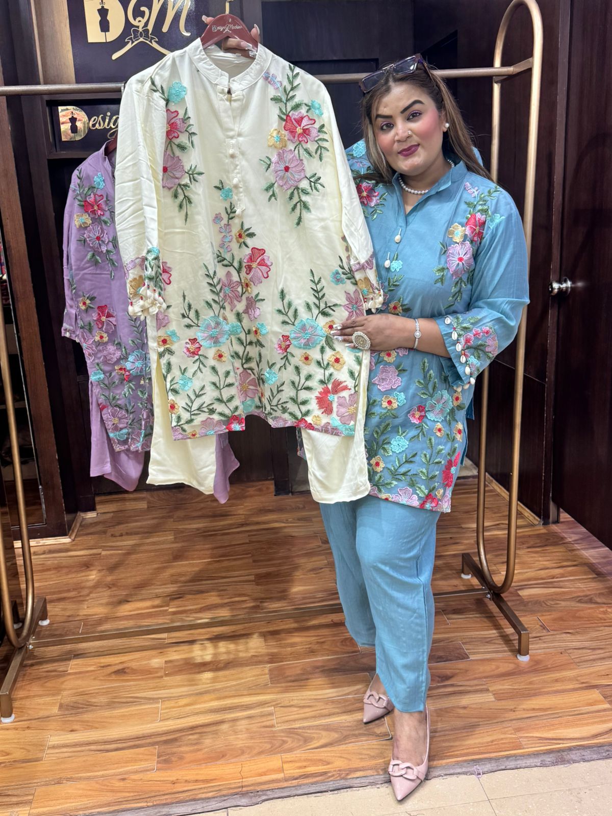 embroidery cotton coordset