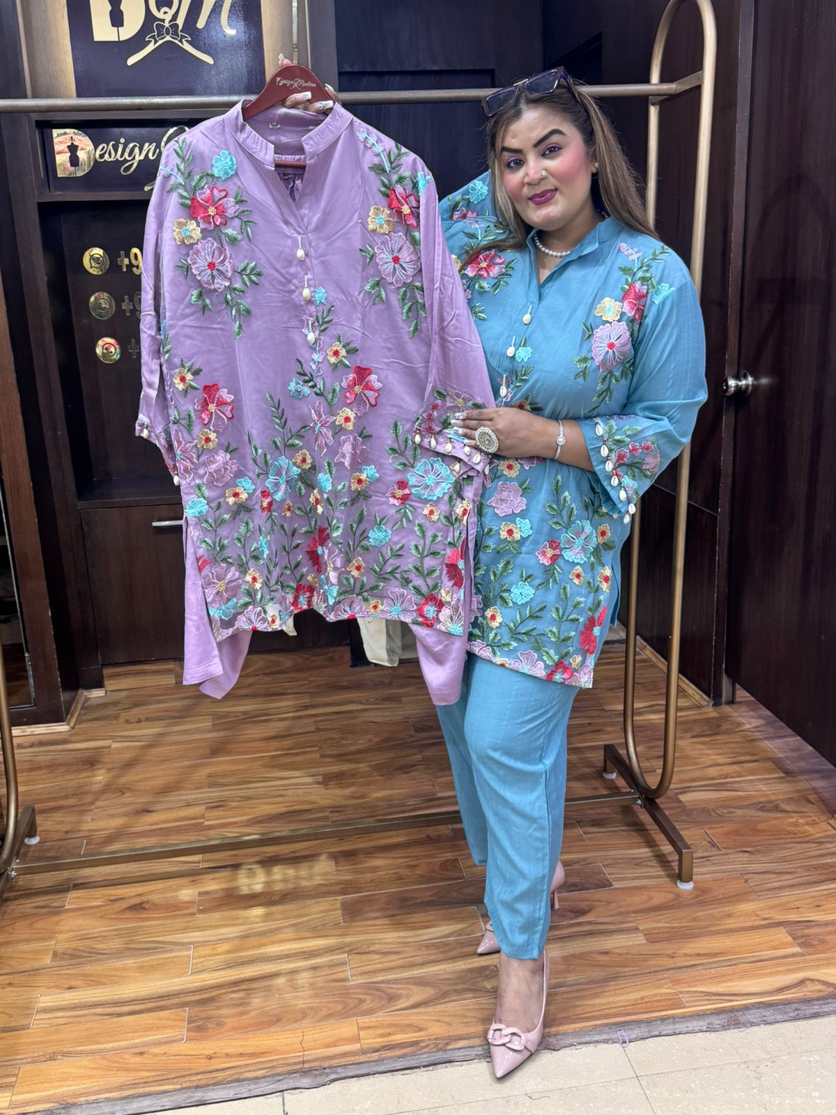 embroidery cotton coordset