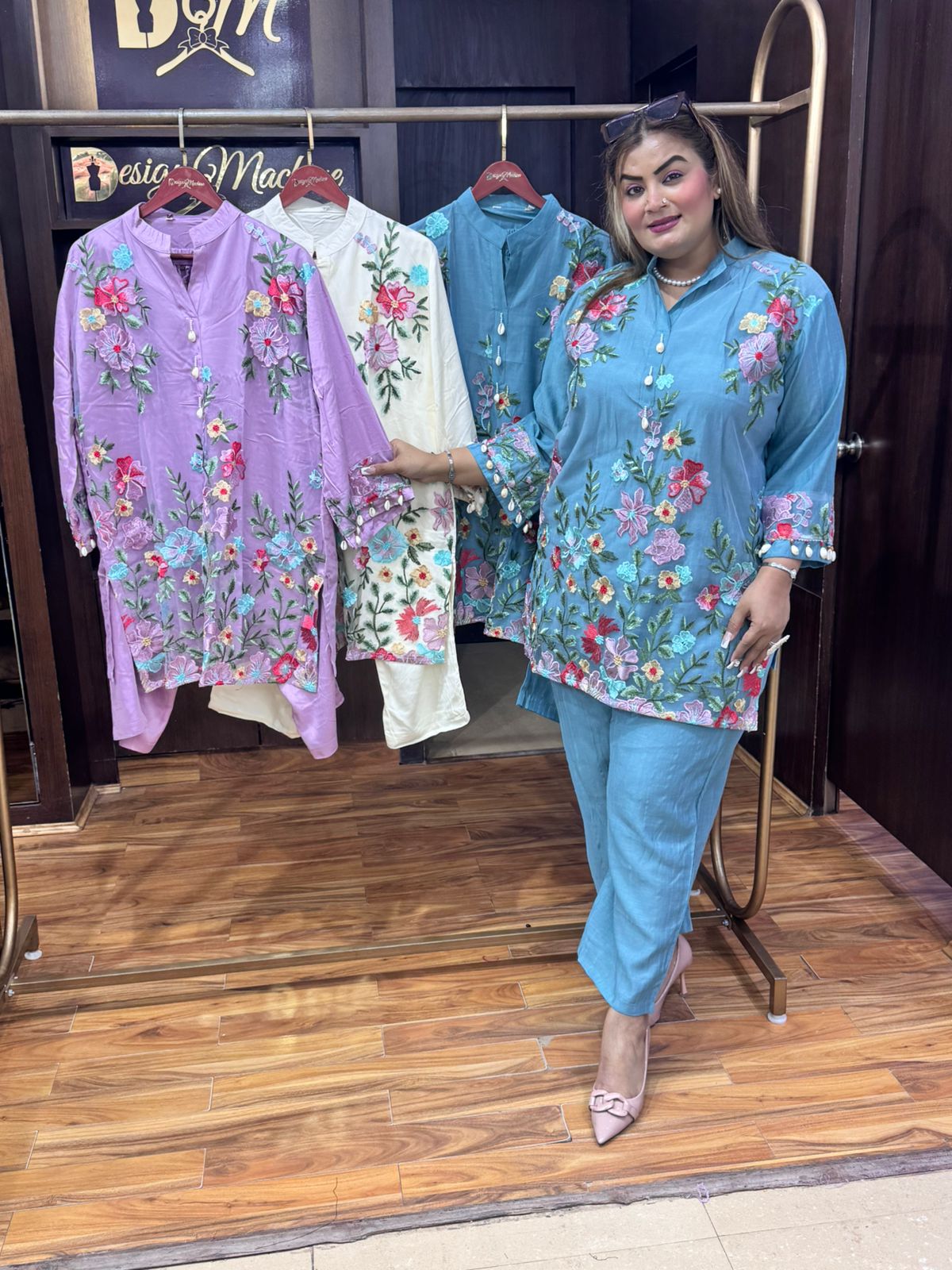 embroidery cotton coordset