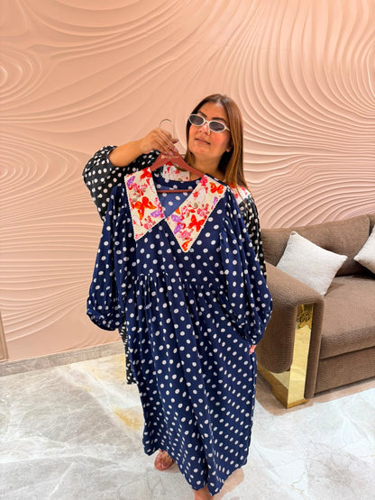 Roselle Crepe Polka Dress