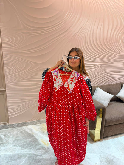 Roselle Crepe Polka Dress