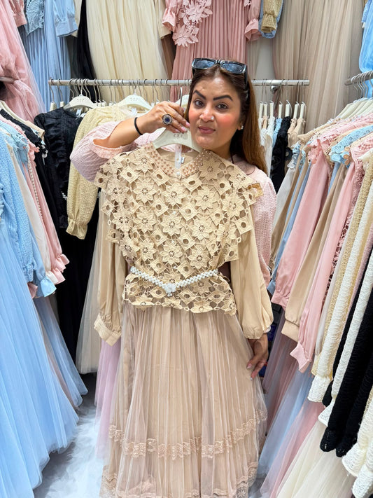 Elegant Floral Lace Stretchable Dress