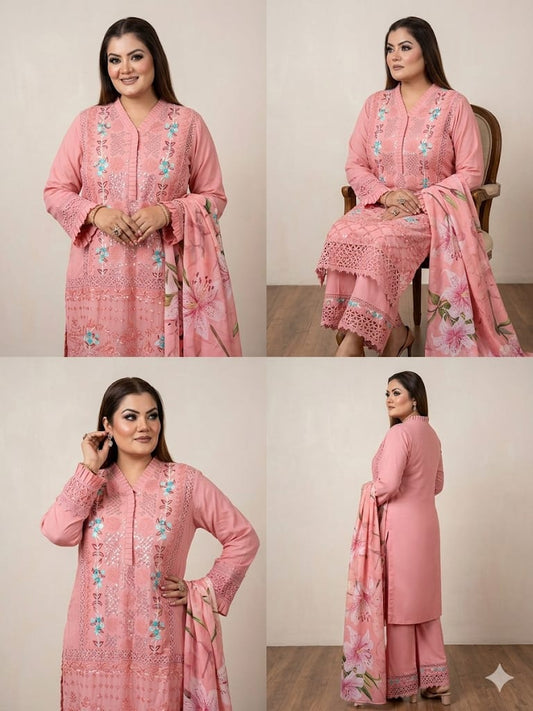 Embroidered Kurta Set (Cotton)