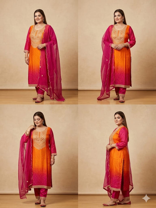 Elegant Ombre Ethnic Wear (Chinnon)