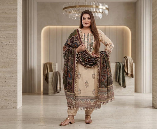 Royal Ethnic Embroidered Suit Set (Cotton)