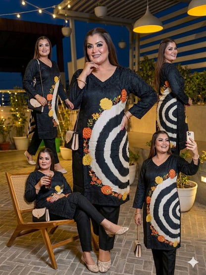 Anarkali With Straight Pant (Crepe)