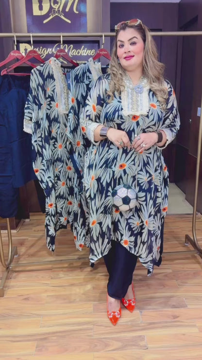 chiffon kaftan set